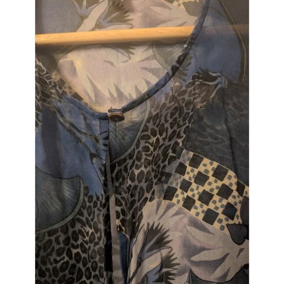 Vtg Robbie Bee 100% Silk Floral Print Lightweight Cardigan Duster Sz 12, Boho - Picture 6 of 9